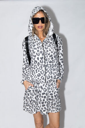 Conjunto Animal grey & white Bomber y falda